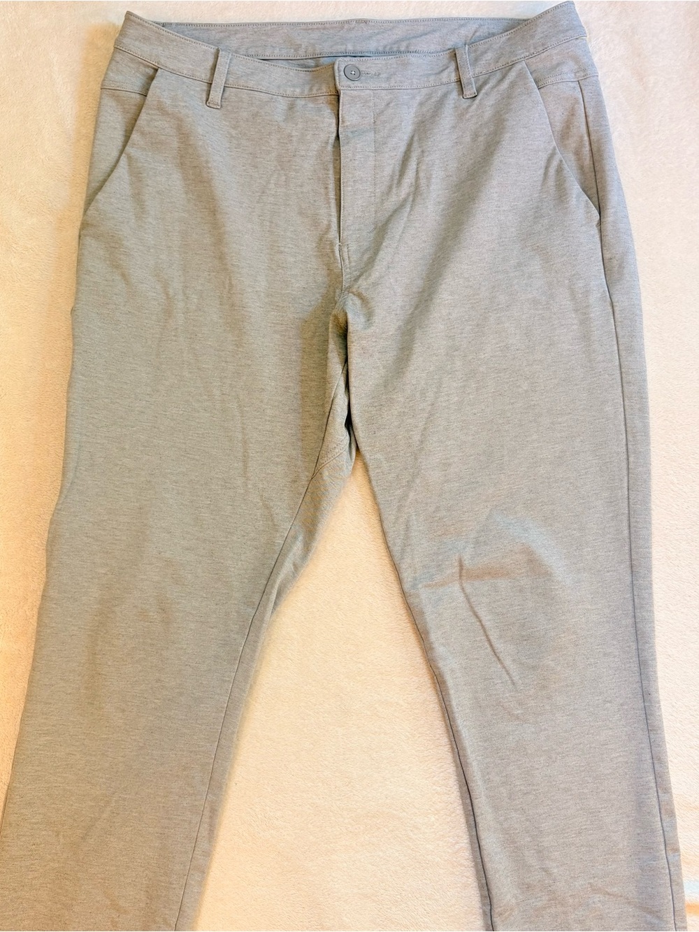 BYLT Basics Light Grey Everyday Pants 2.0 Slim Fit Stretch Chinos Sz 38